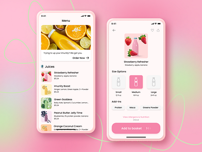 Juice Ordering🍹 App app beverage delivery fun juice mobile ordering pickup