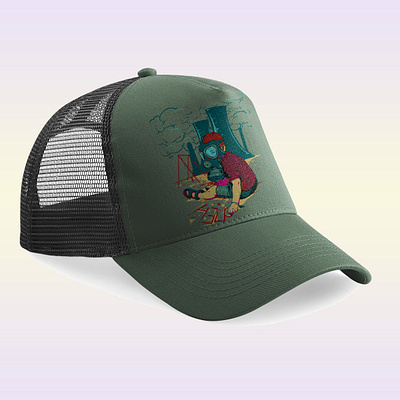 hiking cap 3d basballcap basballhat branding cap design graphic design hat hiking cap illustration logo motion graphics