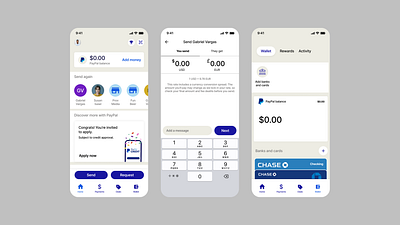 PayPal ui design visual design