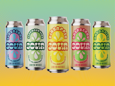 Sour Beer Series for Cliffside Brewing Co. alcohol beer beer label craft beer illustration