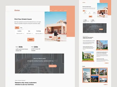 Landing Page for a Realty company. UI/UX design ui ux