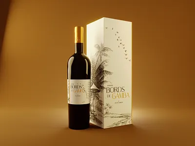 Bords de Gamba 3d animation blender bottle branding design modeling wine