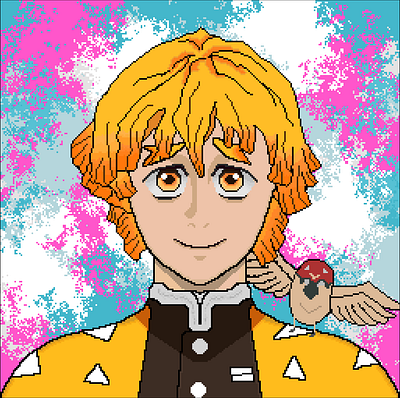 Zenitsu - Demon Slayer ~ Pixel Art 2d aseprite character design demon slayer drawing kimetsu no yaiba pixel pixel art zenitsu