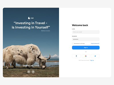 Travel service autorization account interface log in travel ui