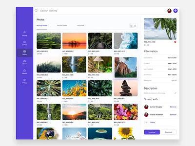 Photo Gallery user interface