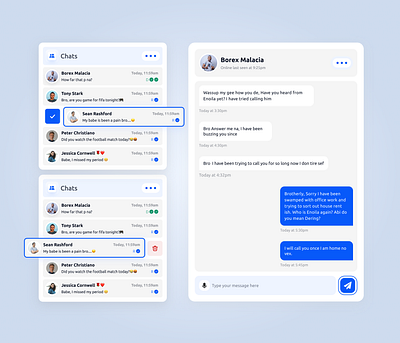 Messaging Application design app card design cards chat desktop desktop app interaction. interactiondesign messaging messagingapp mobile app mobileapp ui user experience uxdesign