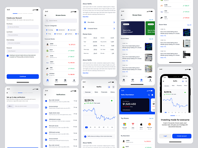 Investment & Stock Adviser App UI app application design buisness crypto finance finance app financial fintech invest investments investor minimal money online banking stock stock adviser stocks trading ui uiux