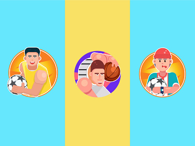 Flat avatar Icon Illustration art character flat flat avatar football game graphic design icon illustration illustrator logo nft player avatar profile avatar ui ux vector vector portrait