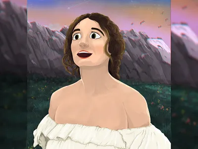 Mia Mormino Illustration adobe beauty cartoon character design digital art digital illustration digital painting face fantasy greenery illustration illustration art love photoshop portrait singer sky wacom woman