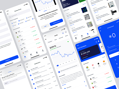 Investment & Stock Adviser App UI app application design buisness finance fintech invest investment investor minimal money online banking stock adviser stocks trading ui uiux ux