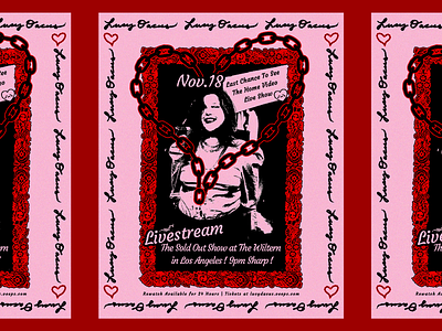 Lucy Dacus LA Show concert flyer concert poster graphic design lucy dacus poster design red and pink show flyer show poster typography