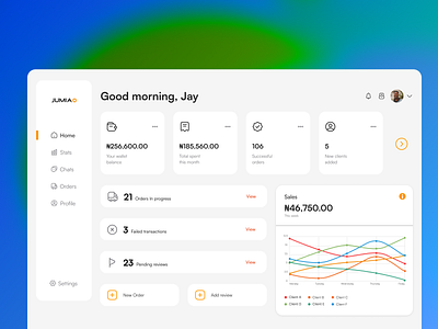 Jumia agent dashboard commerce design ui