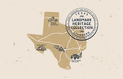 Landmark Heritage Collection - Texas Standard cowboy map shirt state t shirt texas texture vintage western