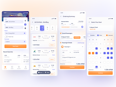 Flight Booking Mobile App app design ui ux