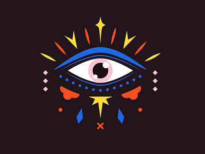 Eye Doodle abstract adobe illustrator black curse diamond doodle dotted line eyeball flash folk art geometric gypsy illustration occult textile witch