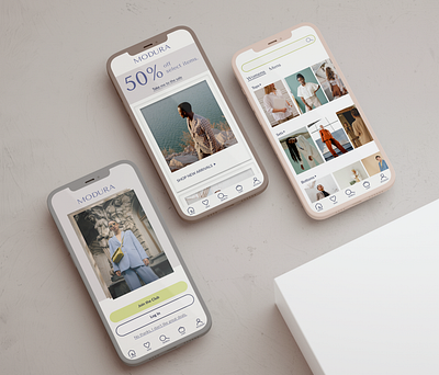 Ecommerce app for Modura branding design illustration logo ui ux