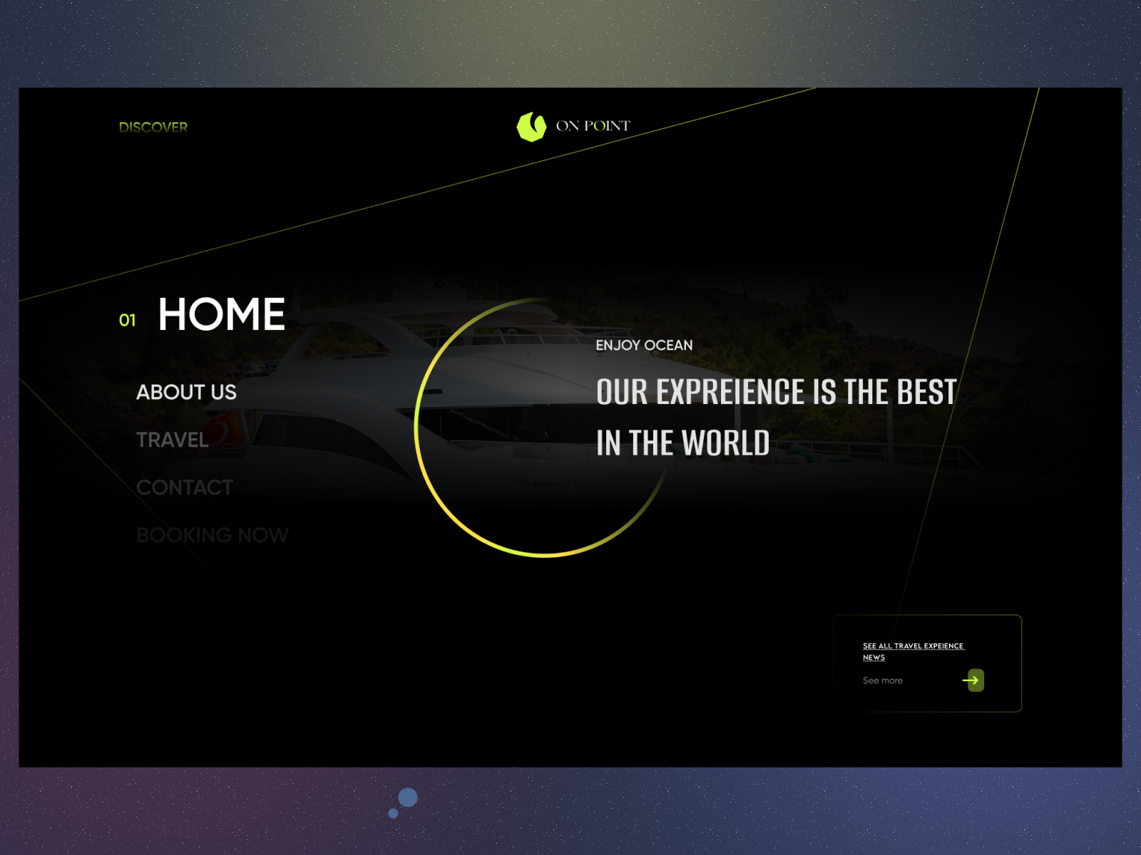 Ship experience - Web design agency booking design home page journey landing page minimal sea travel ship tourism travel travel agency travel landing page trip trip website ui vacation web design website website design
