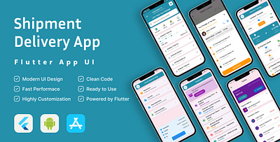 Shipment Delivery App | Flutter Template | Shipping App flutter template flutter ui kit tracking ui ui kit