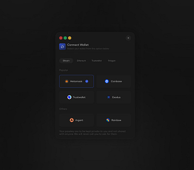 Connect Web 3 Wallet exploration application connectwallet dapp ui uidesign ux uxdesign wallet web web3wallet website