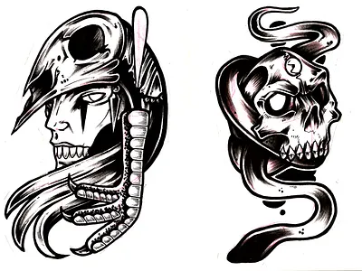 The Roamer X Occult art artwork blackwork design drawing illustration ink inking print sketch sketchbook sketching skull tattoo art tattoo design traditional visual art