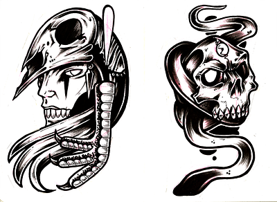 The Roamer X Occult art artwork blackwork design drawing illustration ink inking print sketch sketchbook sketching skull tattoo art tattoo design traditional visual art