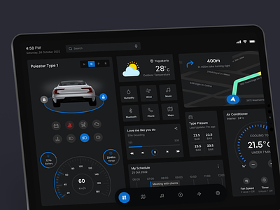 Polestar - Electric Vehicle Dashboard ✨ assistant automotive car cars control dashboard electric vehicle interface iot navigation technology ui uidesign uiux web design websitedesign