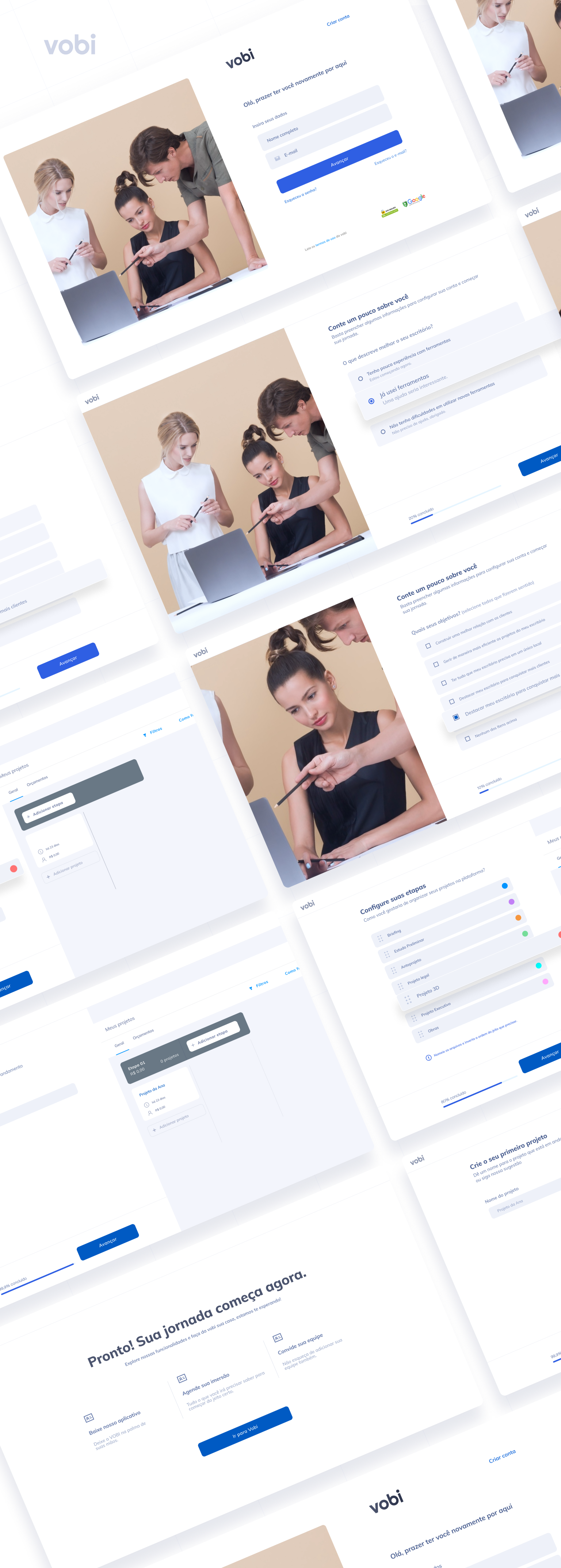 Onboarding vobi application architecture button component design desktop engineer interaction interface minimal mobile onboarding product design ui ui design user experience ux ux design variants
