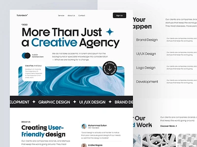 Tutordeck - Creative Agency Animation agency animation blue bold branding clean company creative creative direction digital graphic design header homepage landing page portofolio studio ui web design website