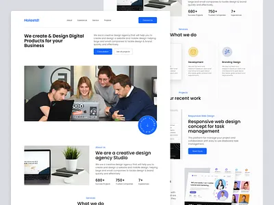 Holastd - Creative Design Agency Landing Page Website creative agency design landingpage studio ui ux website