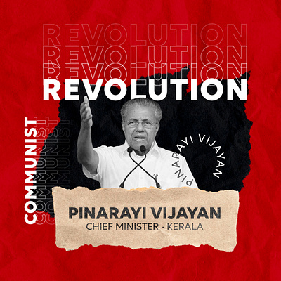Pinarayi Vijayan - CM, Kerala collage graphic design