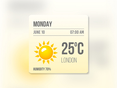 Weather Widget 037 android clean dailyui design fresh yellow graphic design ios mansoon moon place time rainy simple sun sunny ui ux weather widget winter