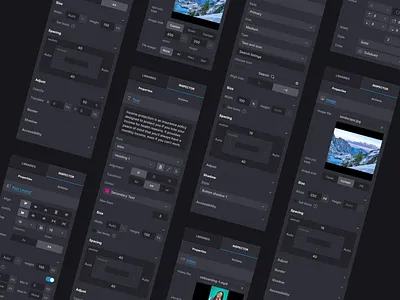 Dimply UI Builder Property Panels app application dark dark mode flow panel properties ui ui builder website