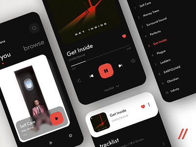 Music Mobile IOS App android animation app app design app ui artists dark theme dashboard design ios listen lists mobile mobile app mobile ui music track ui uiux ux