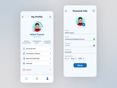 User Profile Mobile App Concept app daily006 daily06 daily6 day6 mobile profil profile ui user user profile ux