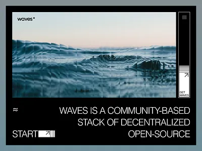 Waves Crypto Concept black blockchain crypto cryptocurrency dao dapp landing page minimalistic token trend ui uidesign ux webdesign website