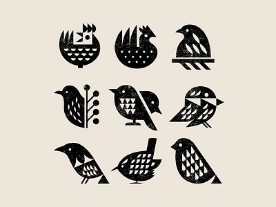 State birds 1-9 aviary bird birds branch farm feather geometric grain halftone icon illustration logo nature north america retro seed symbol texture usa wildlife