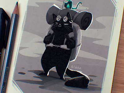 Trip cat character character design design draw drawing illustration inktober inktober2022 lizard sketch trip