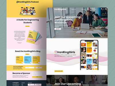 IronRingGirls, Educational/Blog website for Engineer Students. blog blog website book website bootstrap branding design e commerce educational website eye catching design graphic design logo mobile responsive react ui ux web design website wix