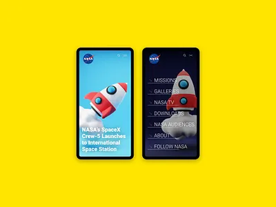 NASA mobile | Design concept adaptive astronaut design elon musk figma hero image mobile nasa spacex tilda ui