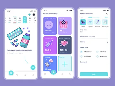 Pills Alert - Reminder IOS & Android App alert app icon calendar figma form illustration iosapp logo mobile app design mobile ui pills pills reminder reminder uiuxdesign