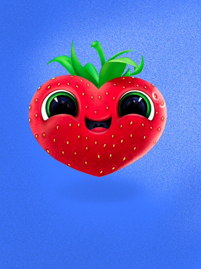 Barry art cartoon character children cute fruit gradient illustration noisy pic procreate red strawberry