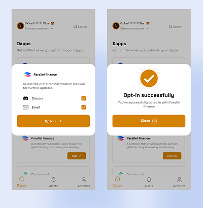 Opt-in notification app modal design figma modals product design ui ux web3design