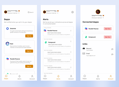 Opt-in notification app design figma product design ui ux web3design