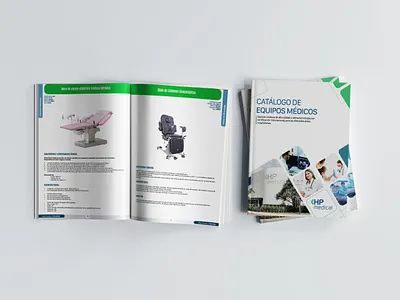 Medical Supplies and Equipment Catalog | HP Medical book branding catalog graphic design ilustrator magazine