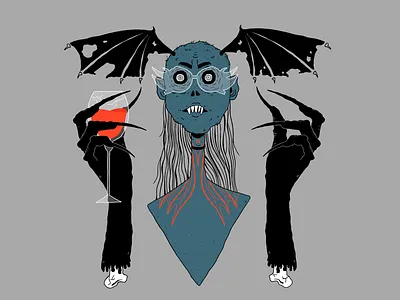 Your ex on a friday night blood creepy flat halloween illustration procreate scary vampire