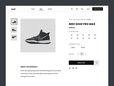 Snuk - Product Detail Page design ui ux web