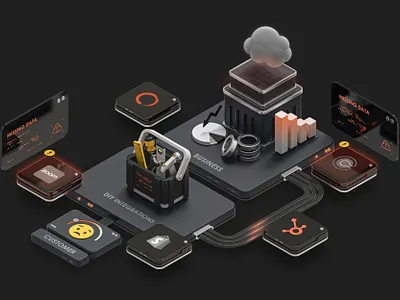 Apps tech platform. Isometric illustration 3d app ar artwork branding business customer cyber data design digital graphic design illustration isometric tech tools