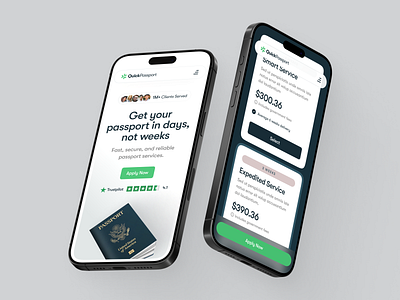 QuickPassport - Responsive branding design logo mobile mockup responsive typography ui ux web