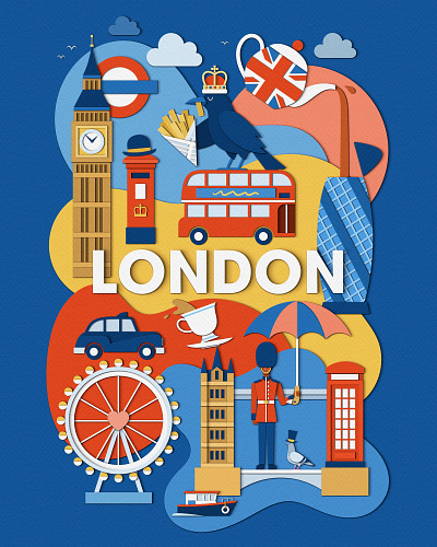 City Signatures advertising book cover capital cities design editorial illustration landmarks london new york paper craft paris poster publishing travel typography urban