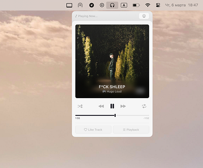 Music player widget app concept extention macos music player ui ux vision widget